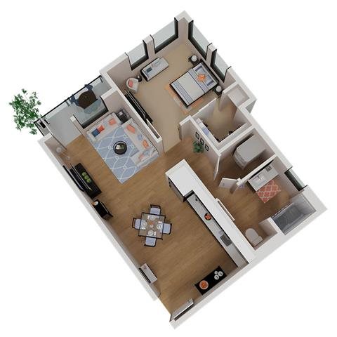 CA_SantaRosa_Annadel__PlanA1b_Floor Plan 1 Bedroom 1 Bathroom CA_SantaRosa_Annadel__PlanA1b_Floor Plan 1 Bedroom 1 Bathroom